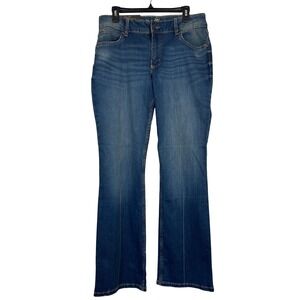 NEW Wrangler Retro‎ Mae Mid-Rise Boot Cut Jeans 32x34 Medium Wash Denim Blue Zip